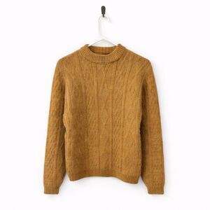 VTG Campus Luxury Line 100% Wool Knit Sweater Made in USA Mens M Grandpa Core